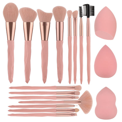 Pink Blue Gradient Makeup Brushes and Makeup Sponges Set Makeup Brushes Set Natural Synthetic Eye Shadow Foundation Make-Up Brush Set Professional Makeup Brush and Tool Accessories………