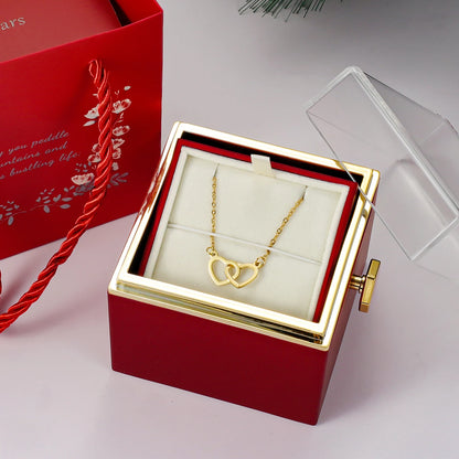 HerCare-Eternal Rose Box with Heart Necklace