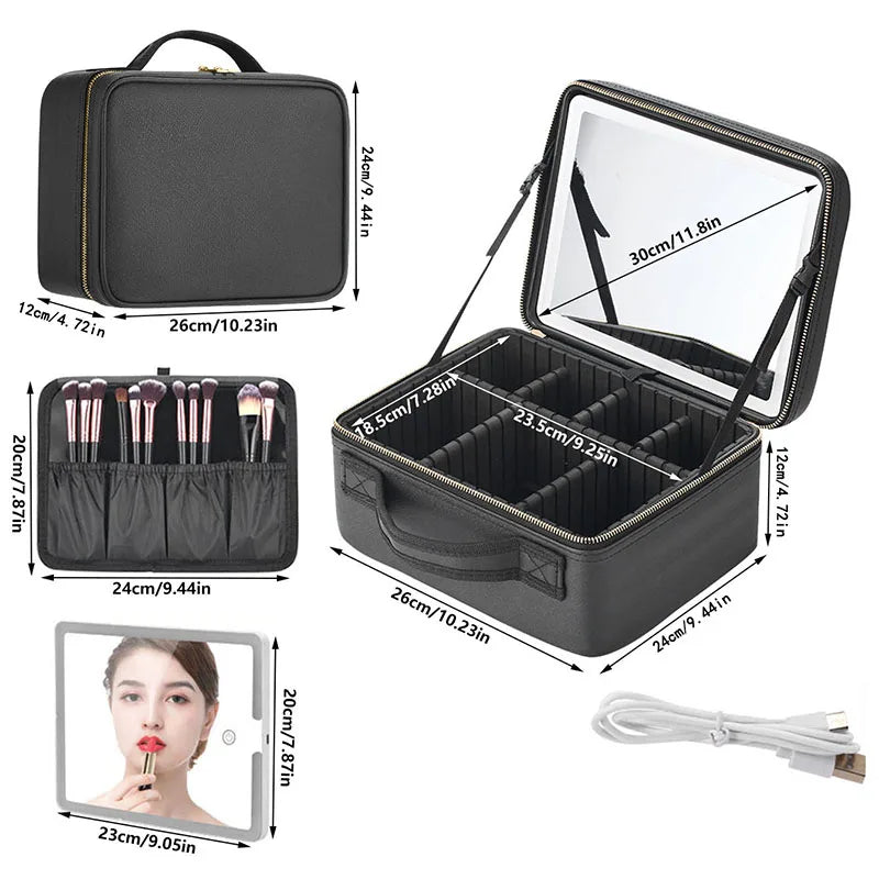 WRTW -Smart LED Mirror Makeup Travel Bag