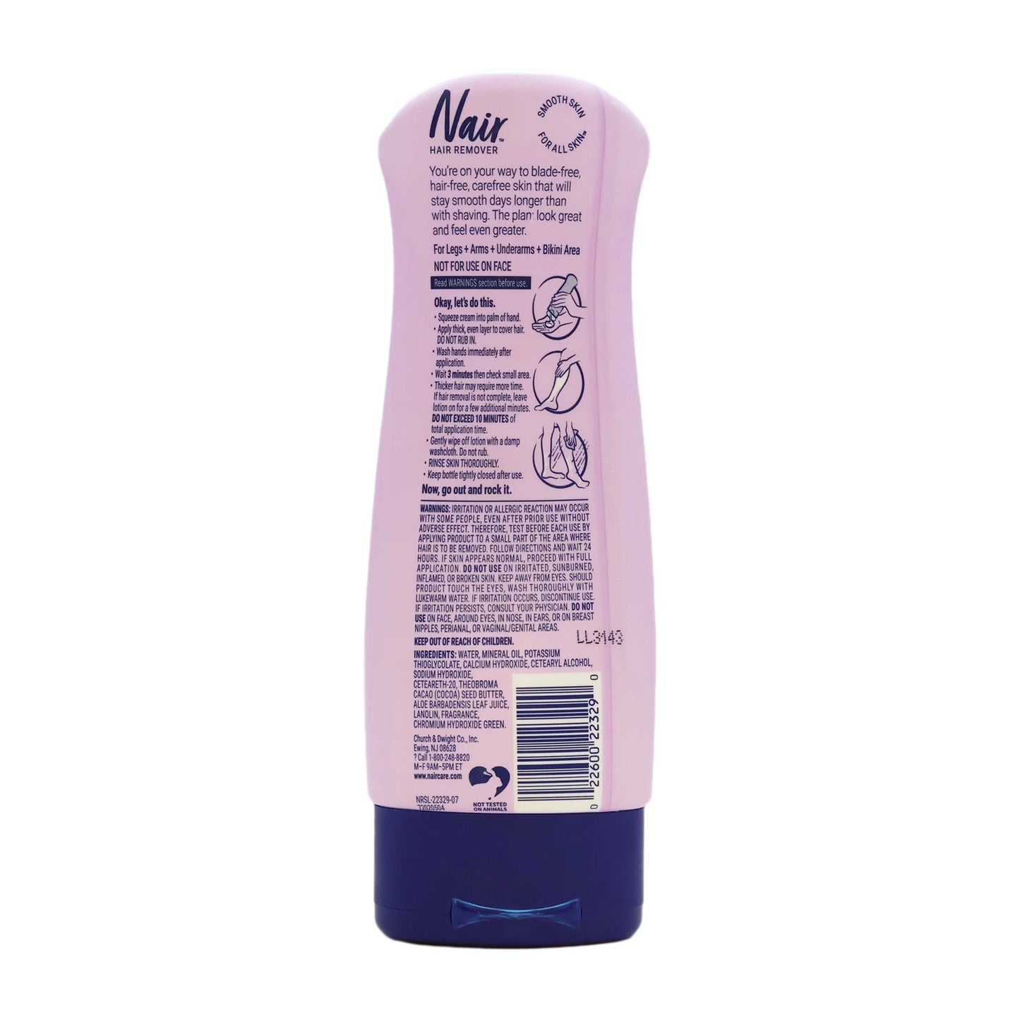 Hair Remover Body Cream with Soothing Aloe and Water Lily Scent 9 Oz.